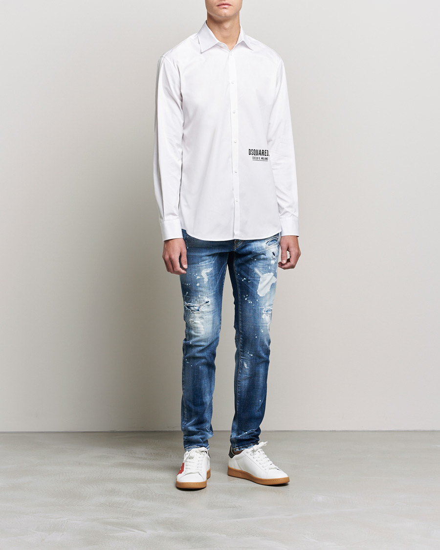 Hombres | Camisas | Dsquared2 | Poplin Dress Shirt White