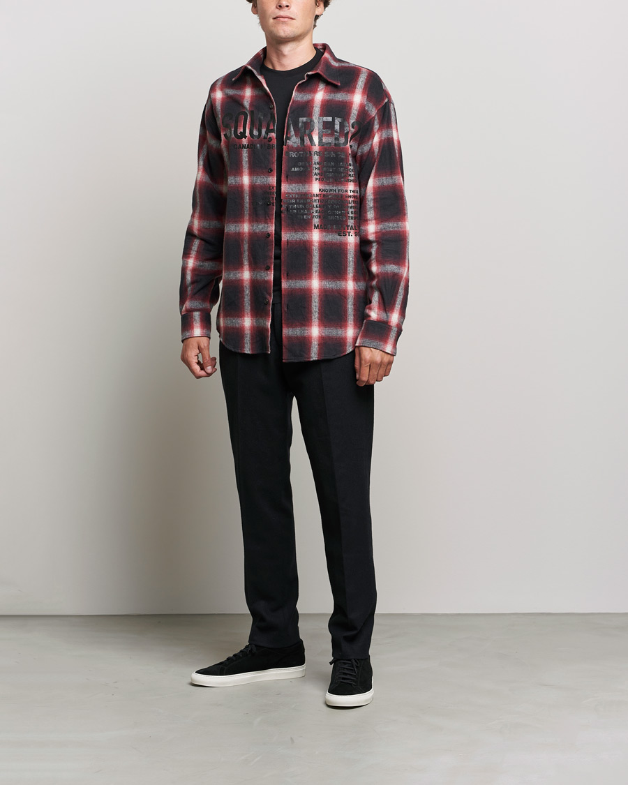 Hombres | Camisas | Dsquared2 | Plaid Shirt Red/Black