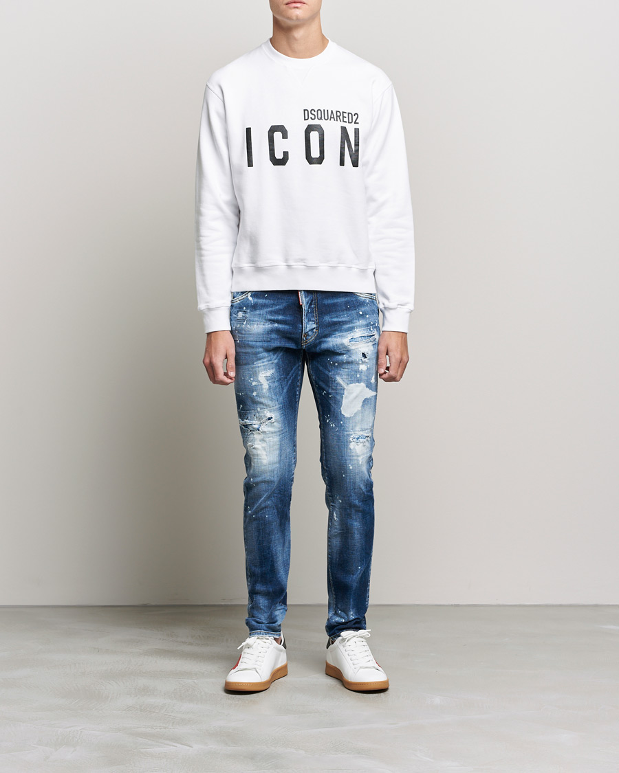 Hombres | Jerséis y prendas de punto | Dsquared2 | Icon Logo Sweatshirt White