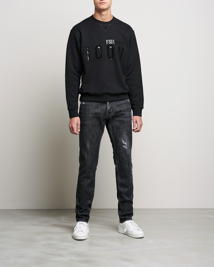 Hombres | Jerséis y prendas de punto | Dsquared2 | Icon Tonal Logo Sweatshirt Black
