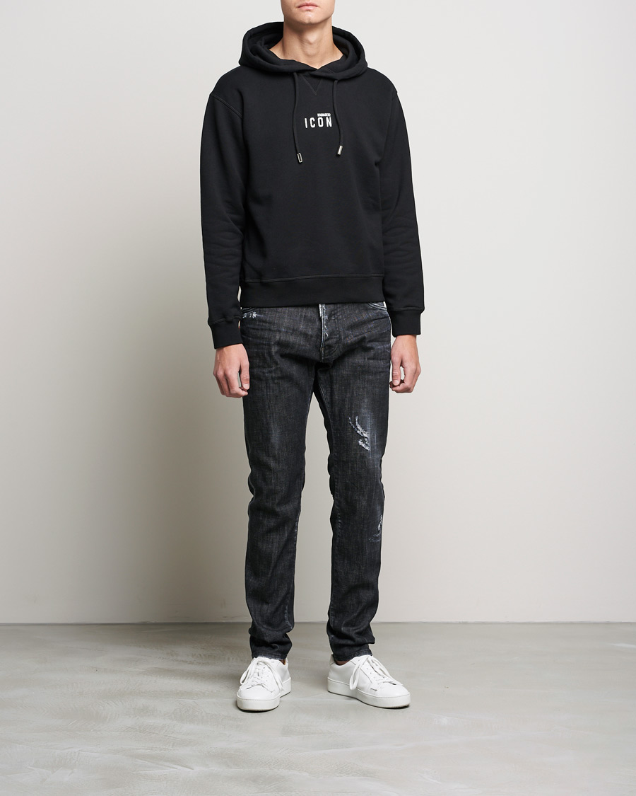 Hombres | Jerséis y prendas de punto | Dsquared2 | Icon small Logo Hoodie Black