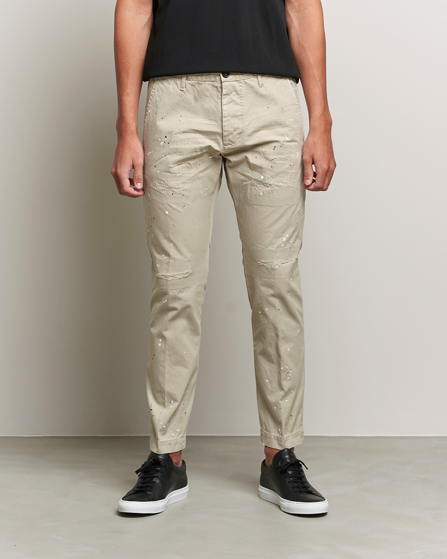 Hombres | Pantalones | Dsquared2 | Cool Guy Distressed Chinos Sand