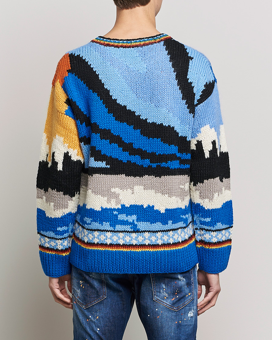 Hombres | Jerséis y prendas de punto | Dsquared2 | Bear Dawns Knitted Sweater Blue/White
