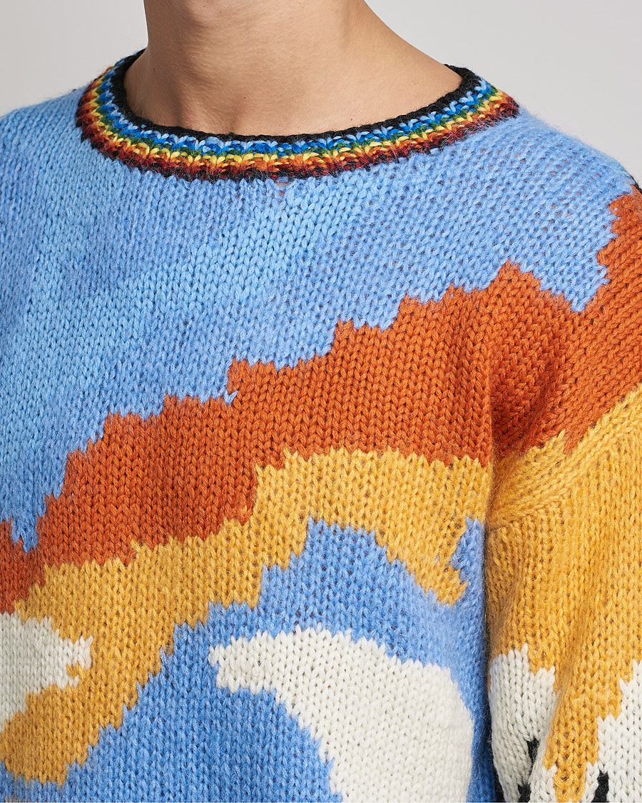 Hombres | Jerséis y prendas de punto | Dsquared2 | Bear Dawns Knitted Sweater Blue/White