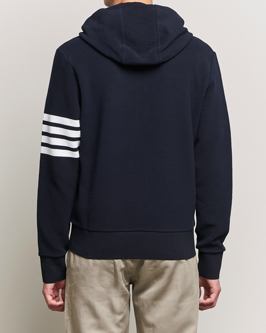 Hombres | Jerséis y prendas de punto | Thom Browne | Ottoman Rib Zip Hoodie Navy