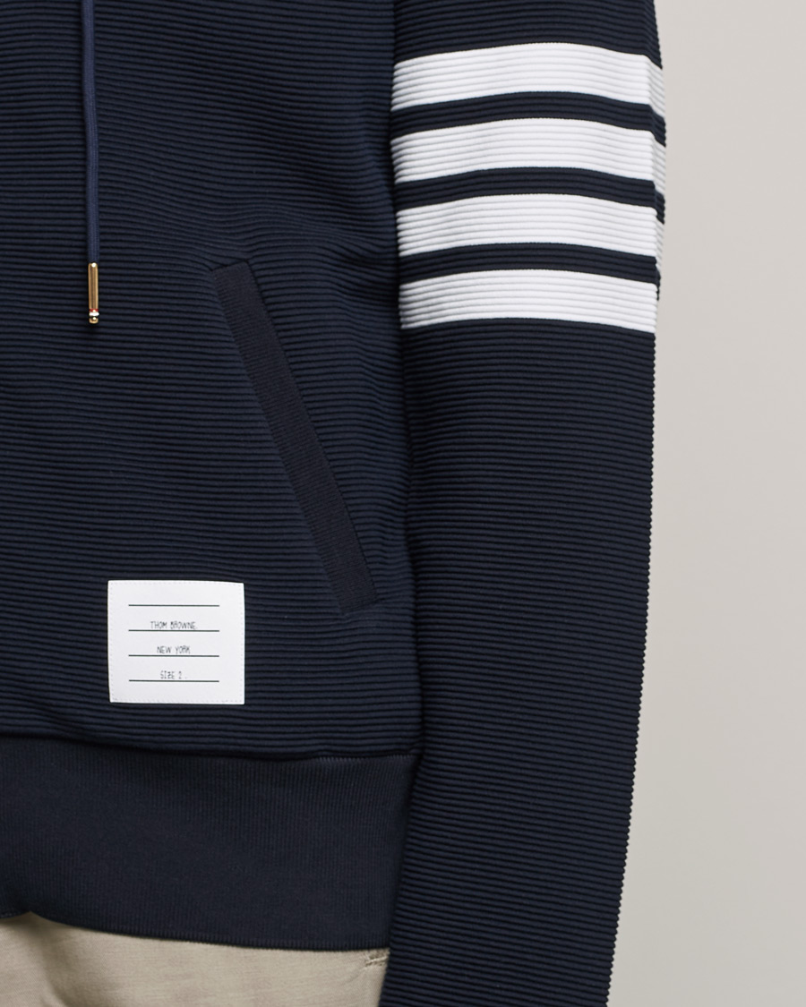 Hombres | Jerséis y prendas de punto | Thom Browne | Ottoman Rib Zip Hoodie Navy