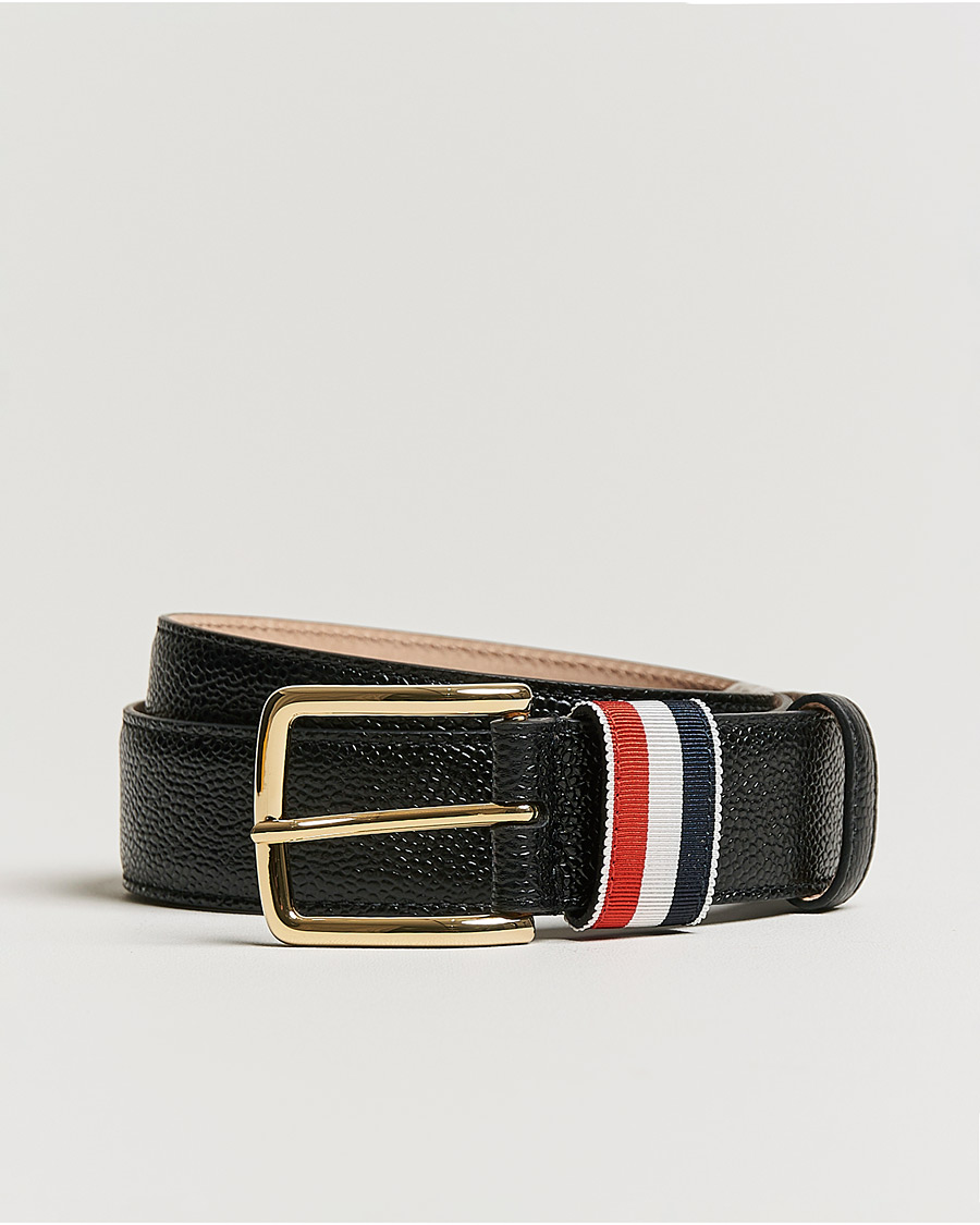Hombres | Thom Browne Grain Leather Belt Black | Thom Browne | Grain Leather Belt Black
