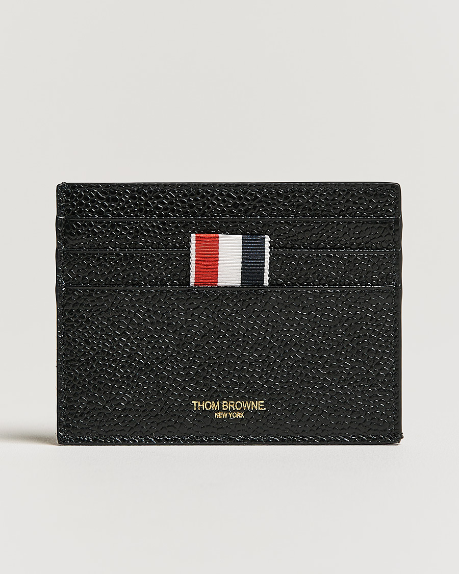 Hombres | Thom Browne Double Sided Card Holder Black | Thom Browne | Double Sided Card Holder Black