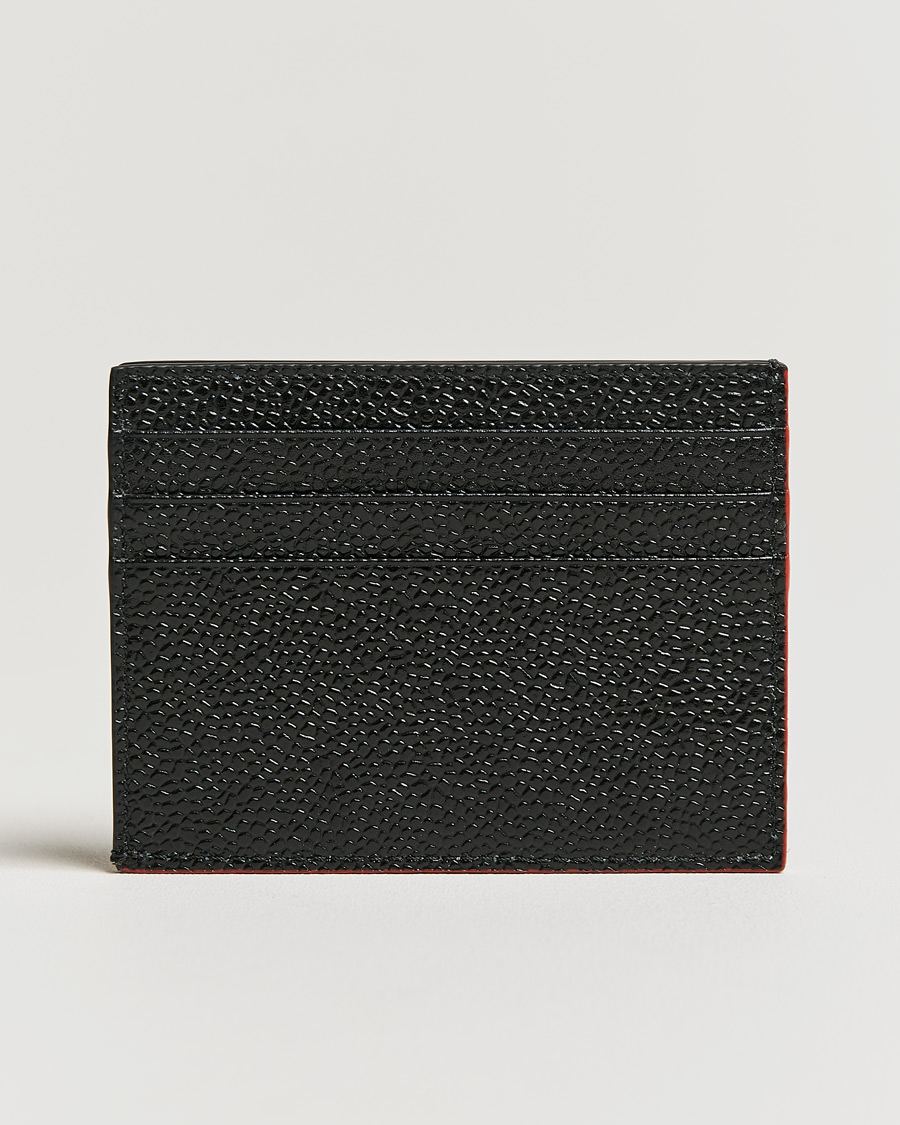 Hombres | Thom Browne Double Sided Card Holder Black | Thom Browne | Double Sided Card Holder Black