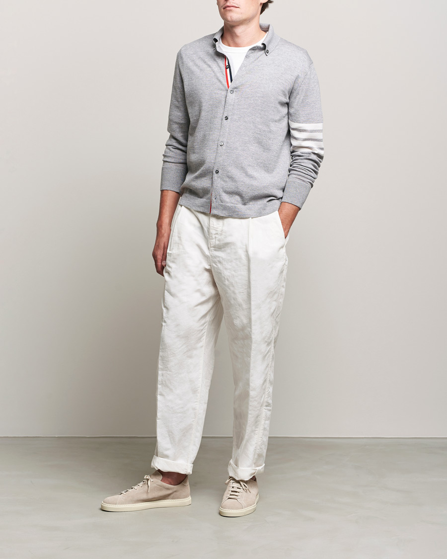 Hombres | Camisas | Thom Browne | Merino Wool Button Down Shirt Light Grey