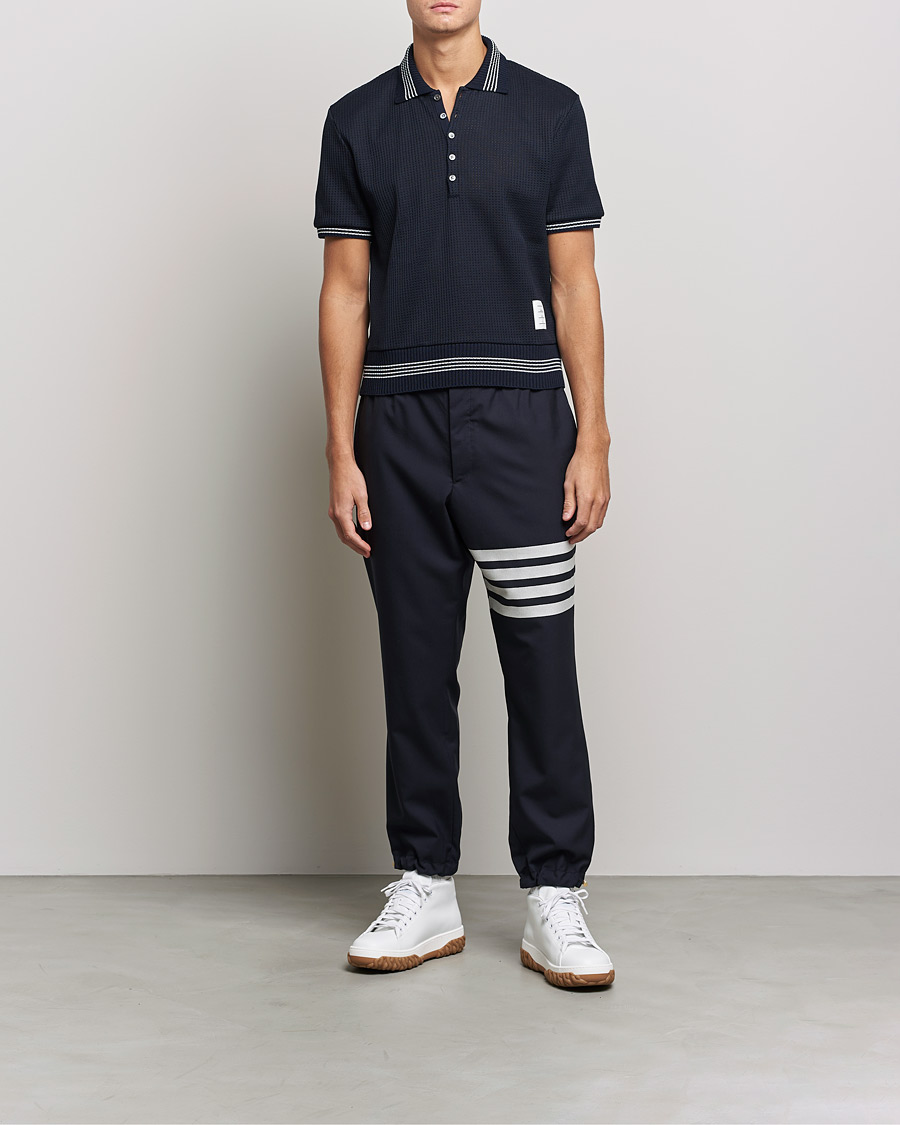 Hombres | Polos | Thom Browne | Rib Cuff Polo Navy