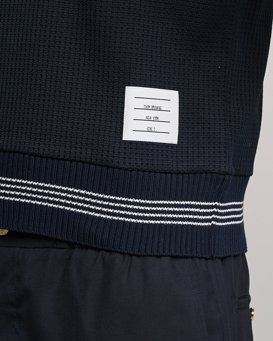 Hombres | Polos | Thom Browne | Rib Cuff Polo Navy