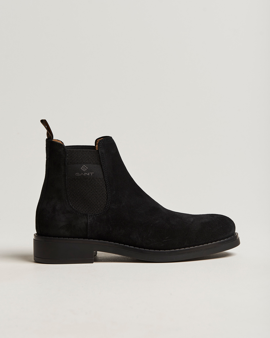 Hombres | GANT Brookly Suede Chelsea Boot Black | GANT | Brookly Suede Chelsea Boot Black