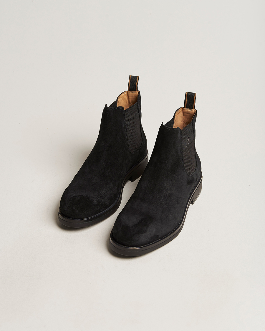 Hombres | GANT Brookly Suede Chelsea Boot Black | GANT | Brookly Suede Chelsea Boot Black
