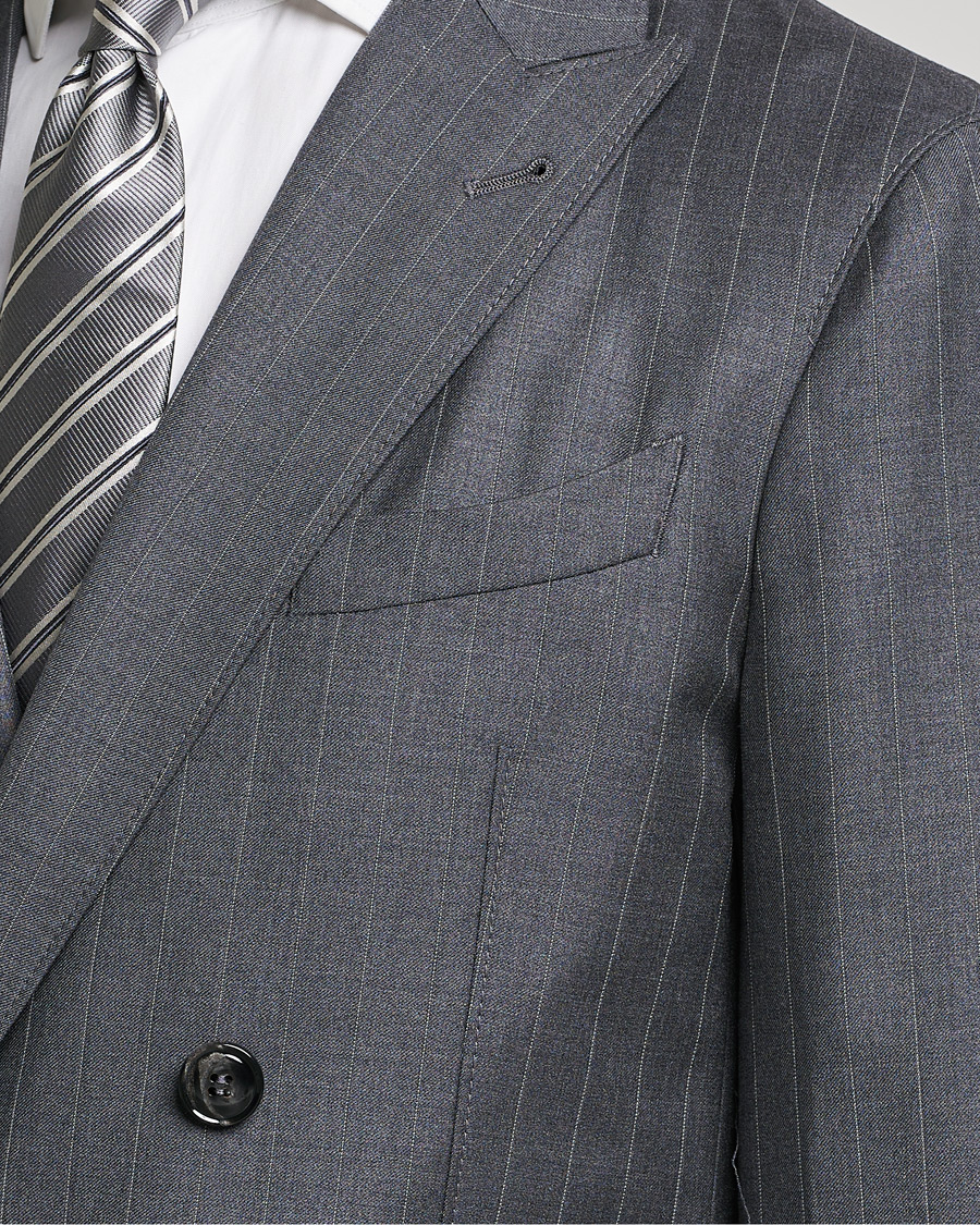 Hombres | Trajes | Giorgio Armani | Pinstripe Double Breasted Suit Grey