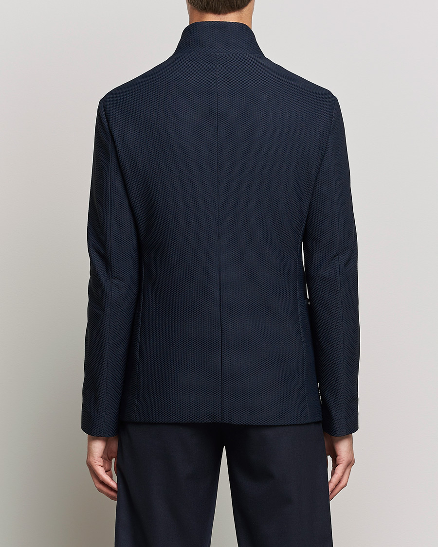 Hombres | Blazers | Giorgio Armani | Technical Mesh Zip Blazer Navy