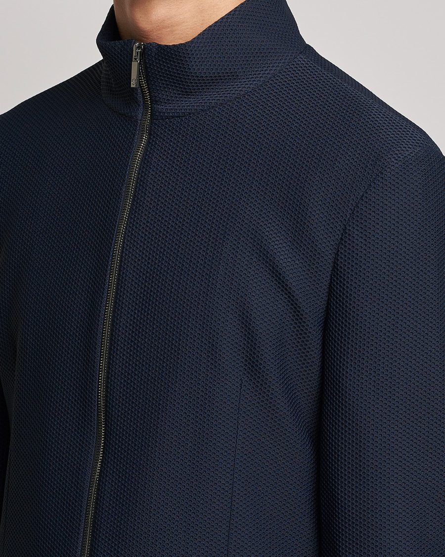 Hombres | Blazers | Giorgio Armani | Technical Mesh Zip Blazer Navy