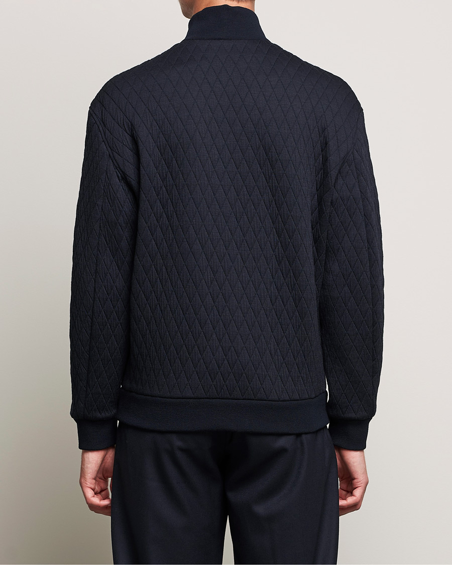 Hombres | Jerséis y prendas de punto | Giorgio Armani | Diamond Quilted Zip Sweater Navy