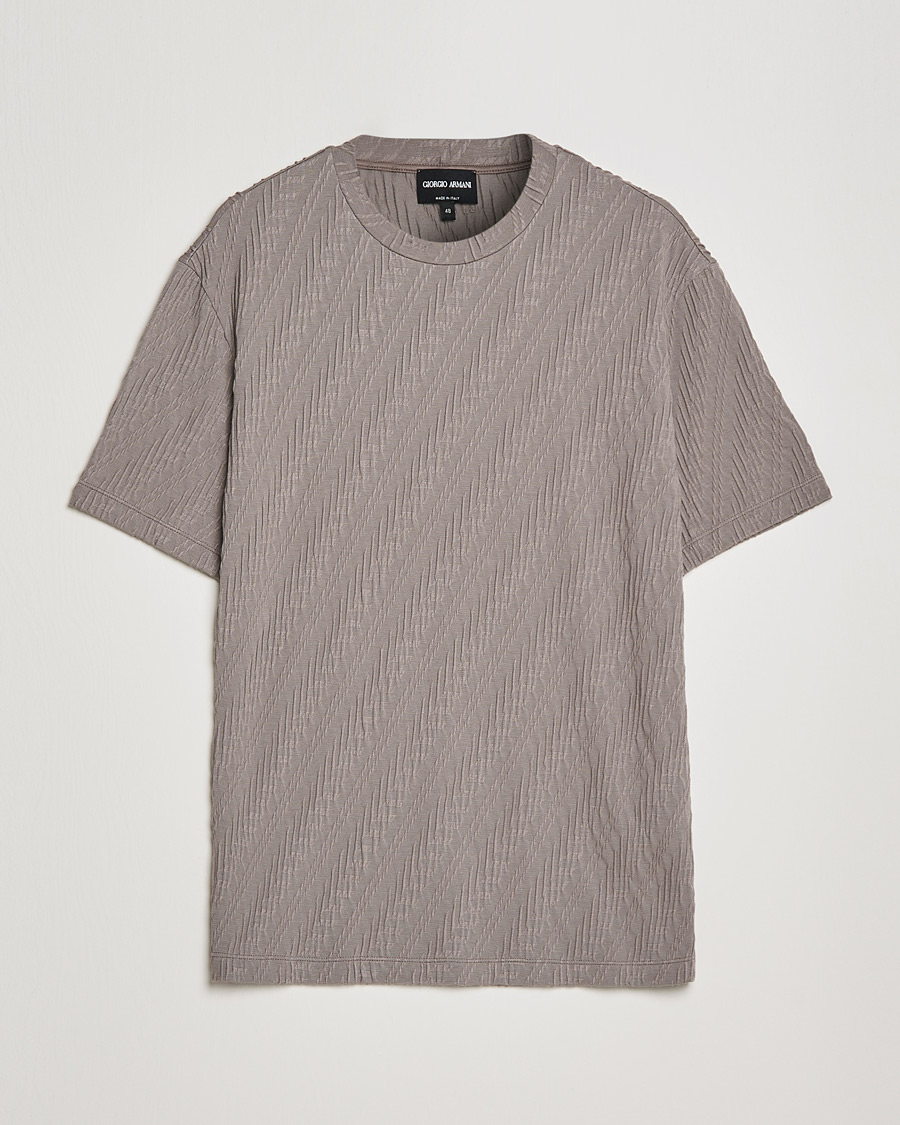 Hombres | Camisetas | Giorgio Armani | Cashmere Blend Chevron T-Shirt Beige