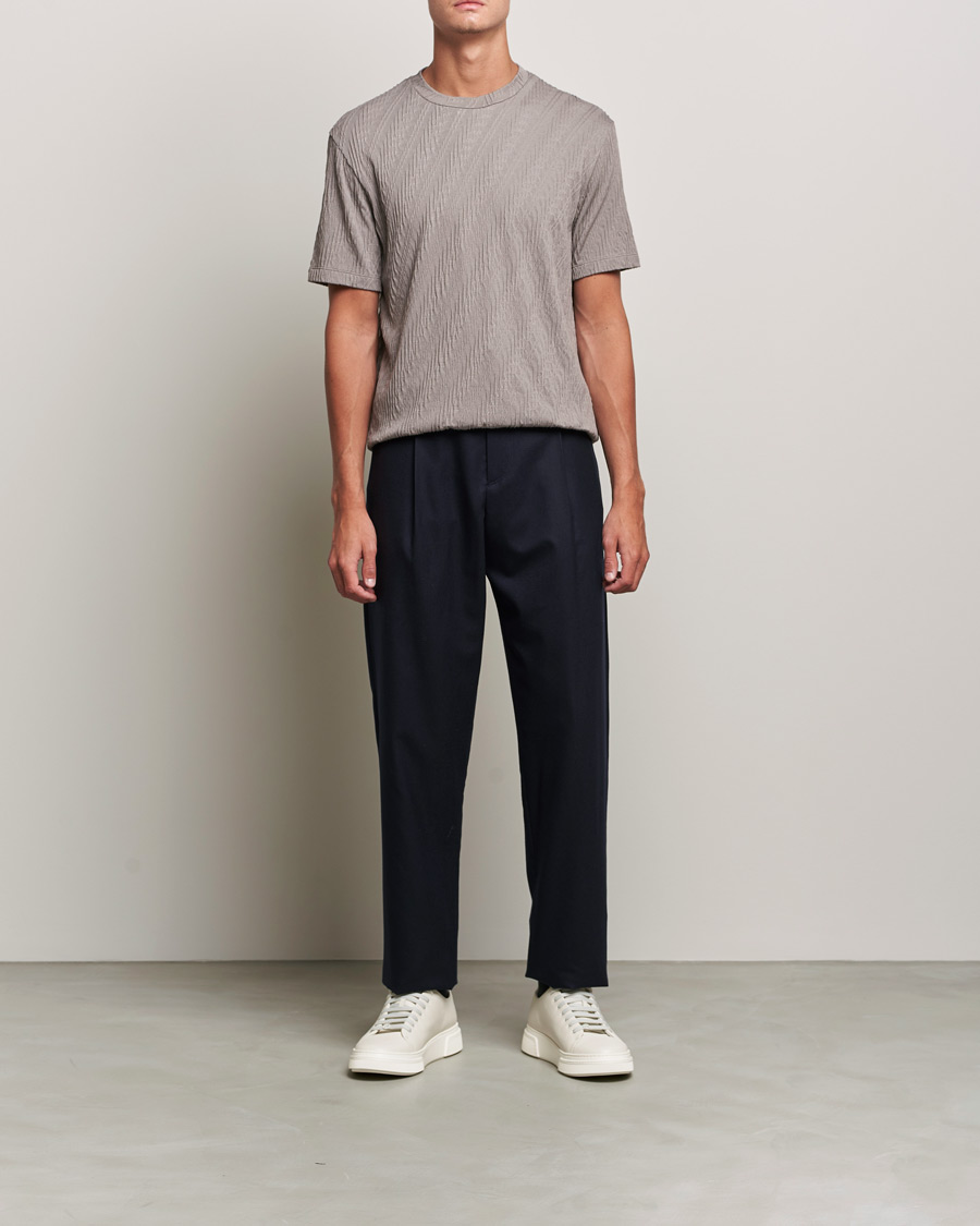 Hombres | Camisetas | Giorgio Armani | Cashmere Blend Chevron T-Shirt Beige