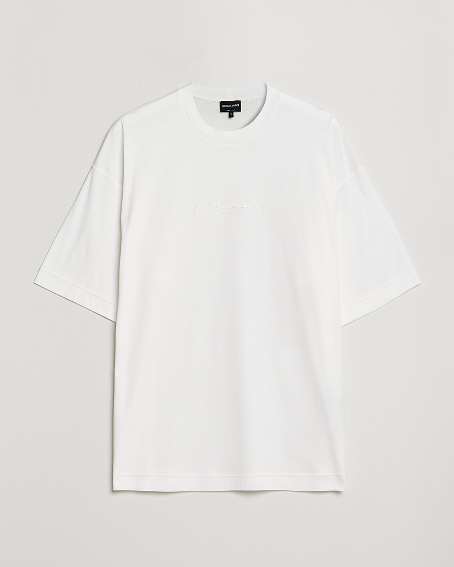 Hombres | Camisetas | Giorgio Armani | Short Sleeve Signature T-Shirt White