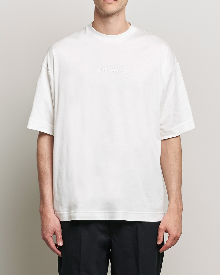 Hombres | Camisetas | Giorgio Armani | Short Sleeve Signature T-Shirt White