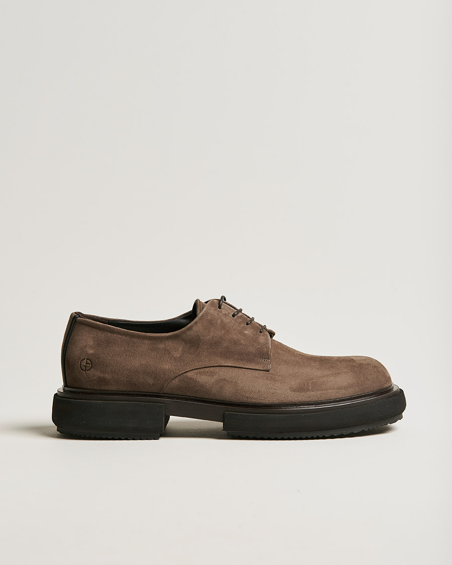 Hombres | Giorgio Armani Plain Derbies Sand Suede | Giorgio Armani | Plain Derbies Sand Suede