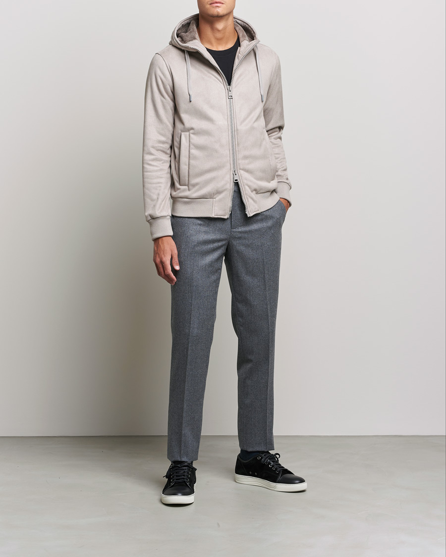 Hombres | Abrigos y chaquetas | Herno | Faux Suede Jacket Light Grey
