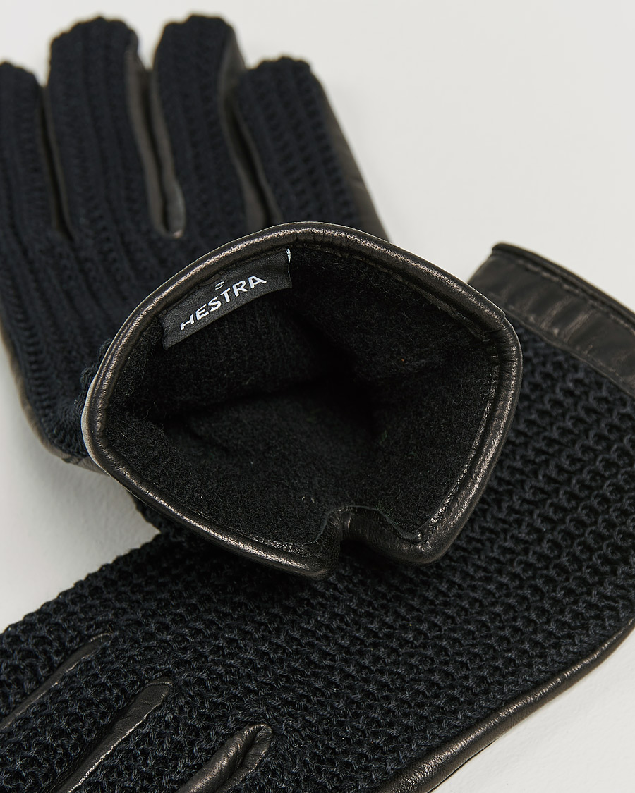 Hombres | Guantes | Hestra | Adam Crochet Wool Lined Glove Black