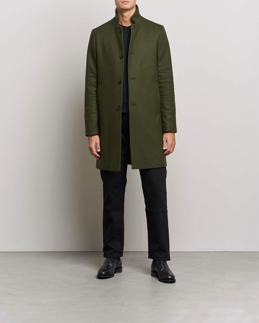 Hombres | Abrigos y chaquetas | J.Lindeberg | Holger 2.0 Melton Coat Forest Green
