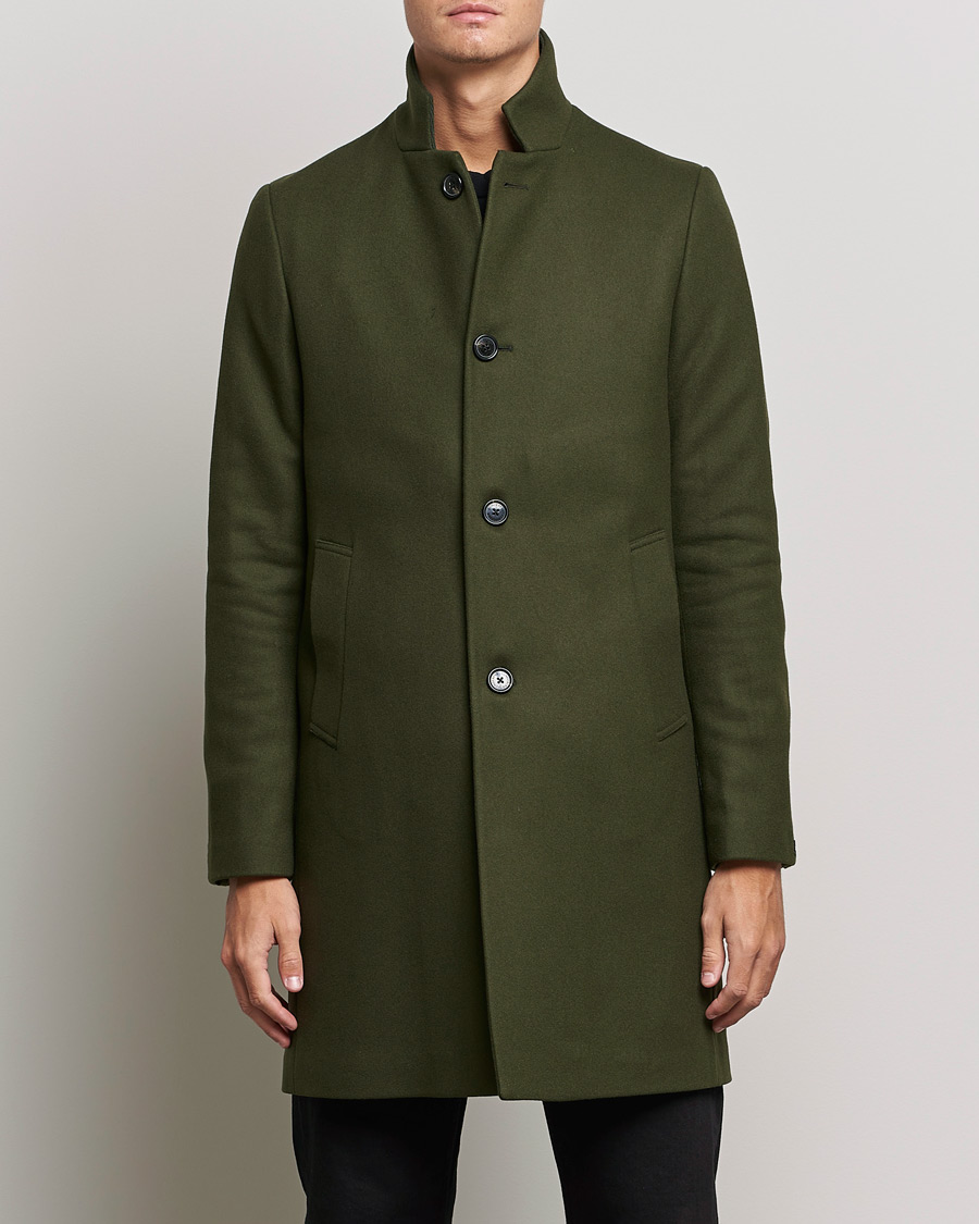 Hombres | Abrigos y chaquetas | J.Lindeberg | Holger 2.0 Melton Coat Forest Green