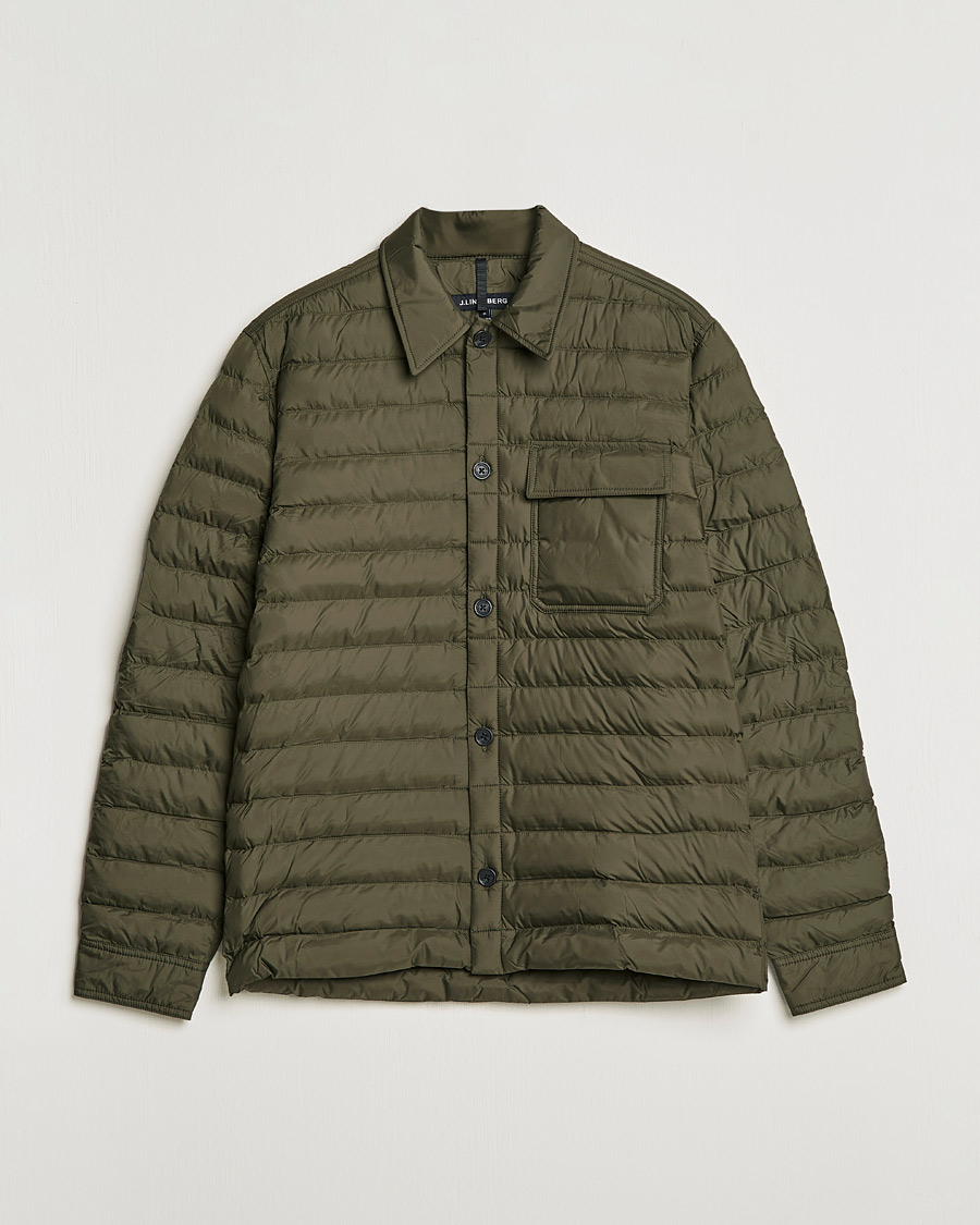 Hombres | Camisas | J.Lindeberg | Gorman Quilted Overshirt Forest Green