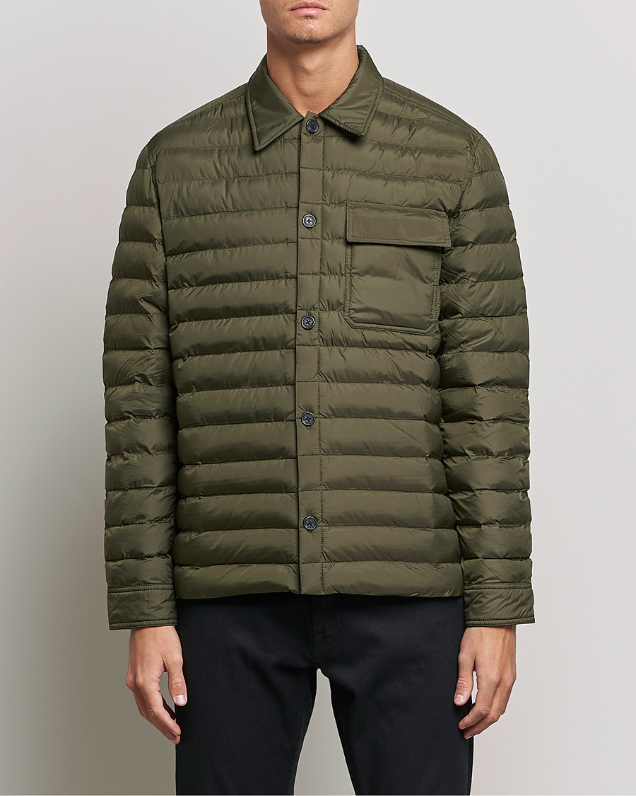 Hombres | Camisas | J.Lindeberg | Gorman Quilted Overshirt Forest Green