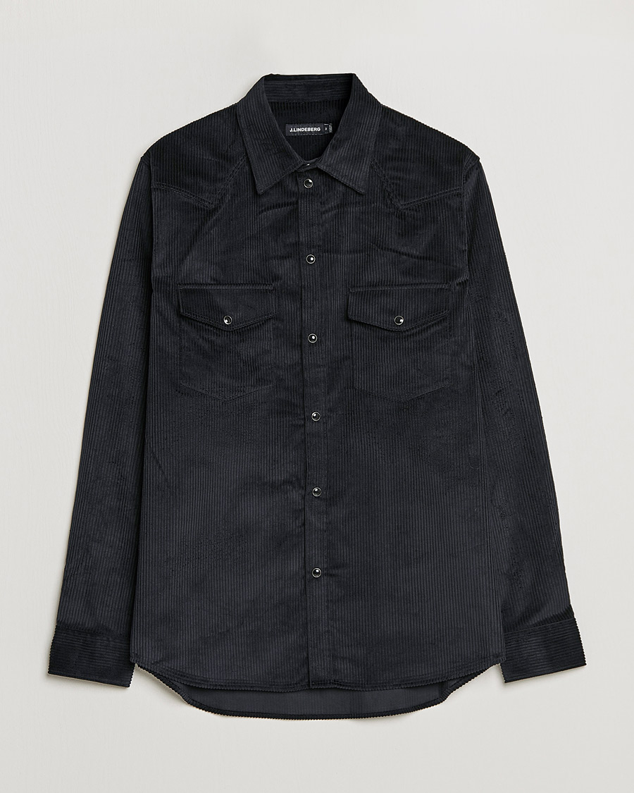 Hombres | Camisas | J.Lindeberg | Tarp Cord Western Overshirt Black