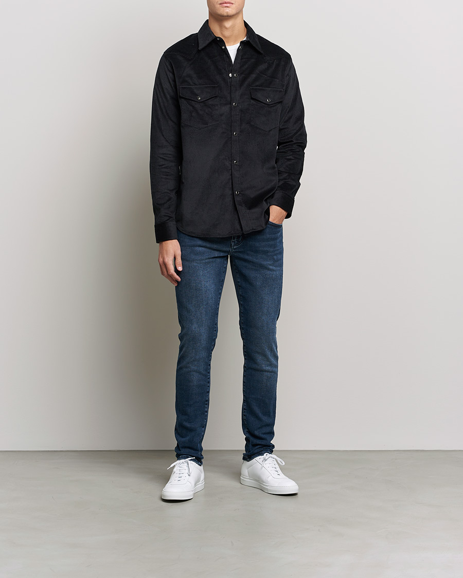 Hombres | Camisas | J.Lindeberg | Tarp Cord Western Overshirt Black