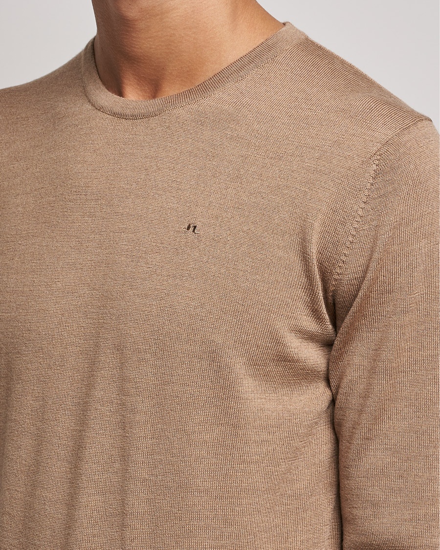 Hombres | Jerséis y prendas de punto | J.Lindeberg | Lyle True Merino Crew Neck Pullover Tiger Brown