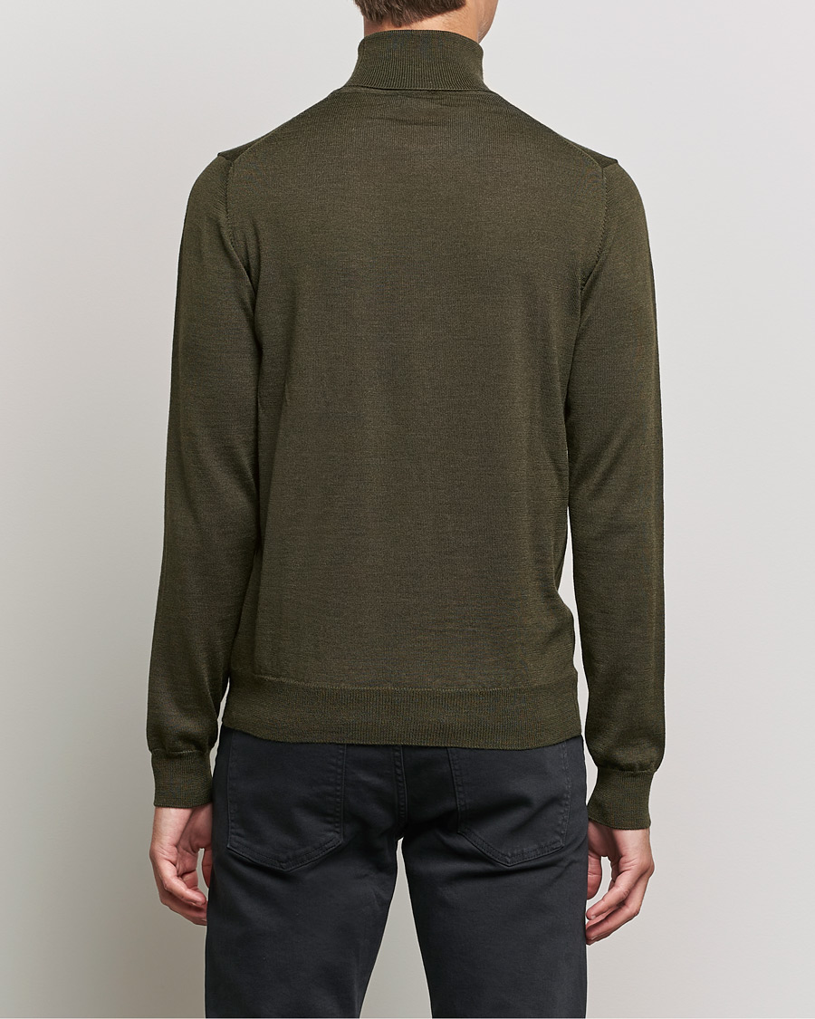 Hombres | Jerséis y prendas de punto | J.Lindeberg | Lyd True Merino Polo Forest Green