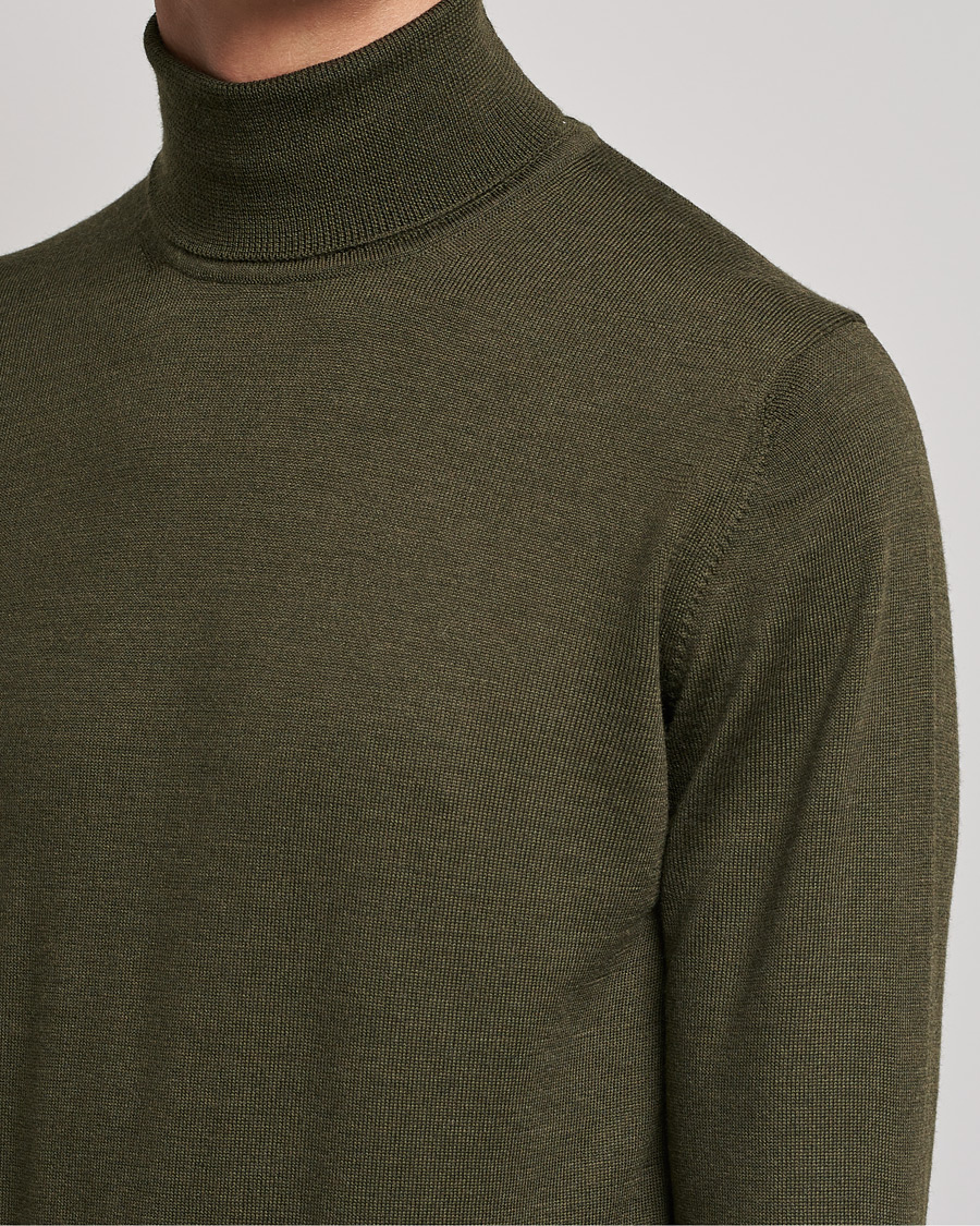 Hombres | Jerséis y prendas de punto | J.Lindeberg | Lyd True Merino Polo Forest Green