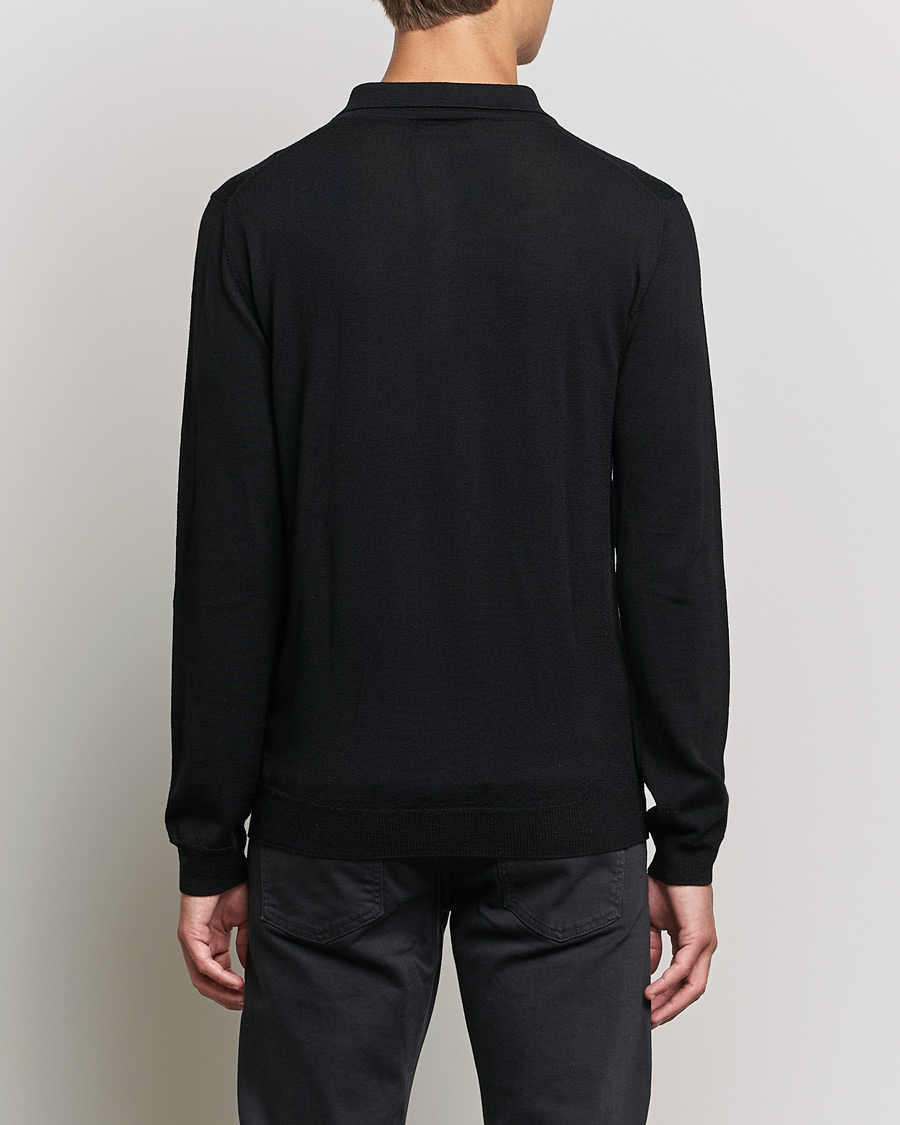 Hombres | Jerséis y prendas de punto | J.Lindeberg | Noel True Merino Poloshirt Black