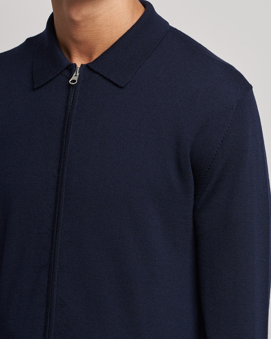 Hombres | Jerséis y prendas de punto | J.Lindeberg | Nyle True Merino Zip Cardigan Navy
