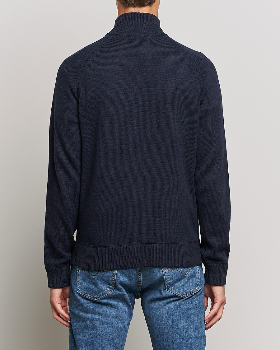 Hombres | Jerséis y prendas de punto | J.Lindeberg | Collin Cashmere/Wool Knitted Half Zip Navy