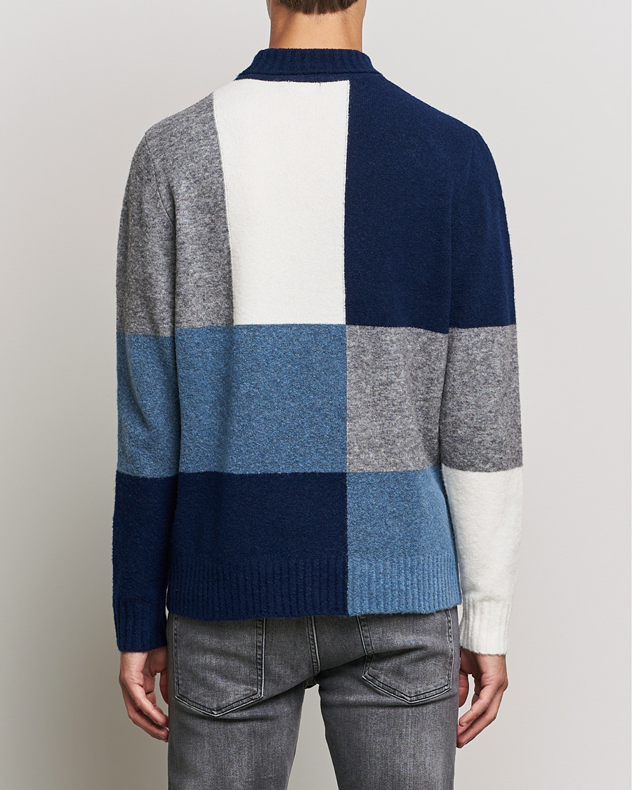 Hombres | Jerséis y prendas de punto | J.Lindeberg | Orian Wool Blend Turtleneck Blue Colorblock