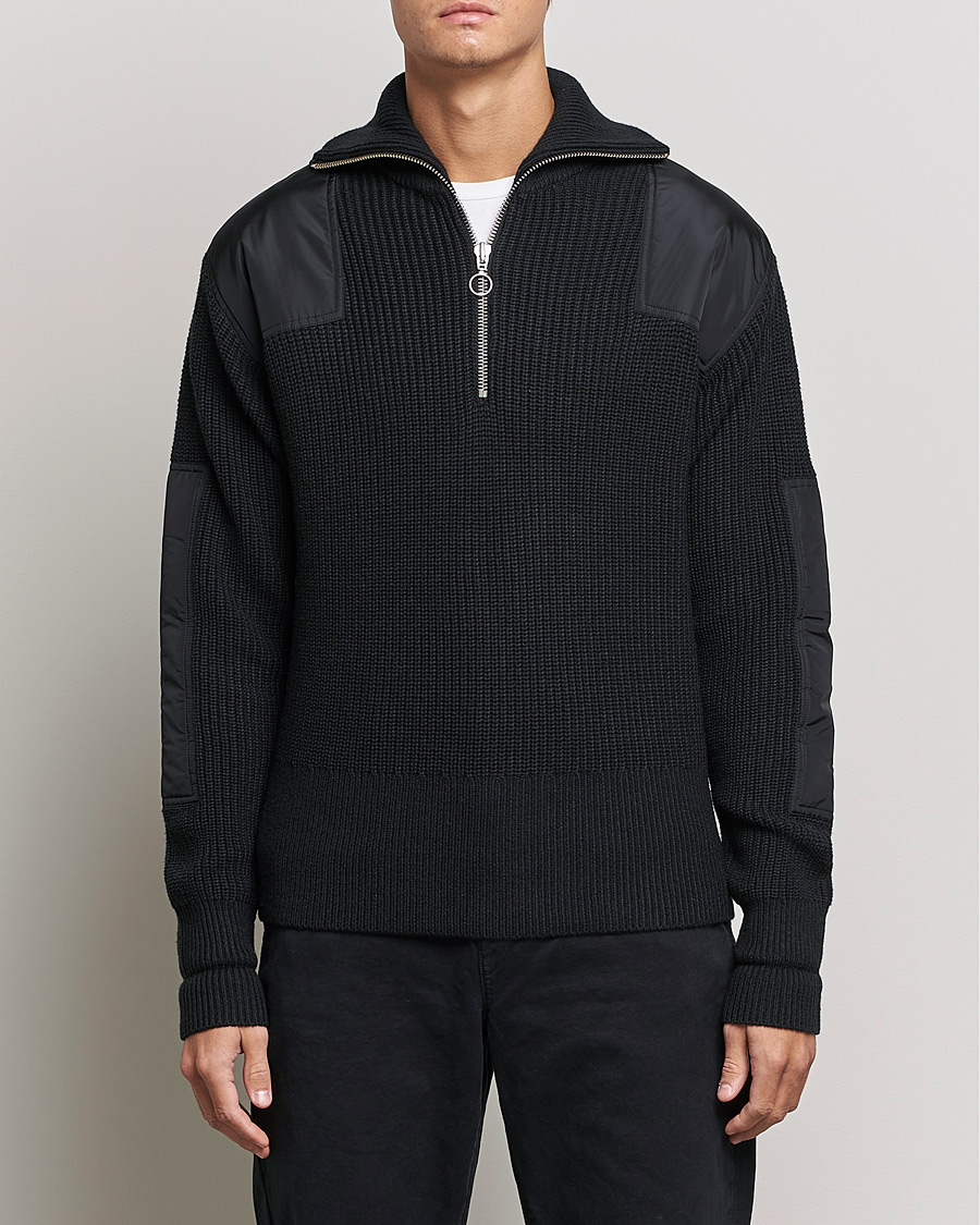 Hombres | Jerséis y prendas de punto | J.Lindeberg | Ethan Chunky Half Zip Black