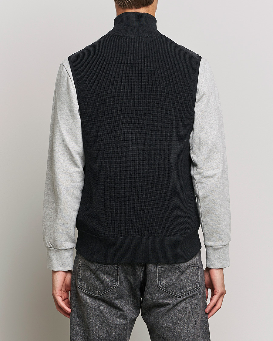 Hombres | Jerséis y prendas de punto | J.Lindeberg | Becket Knitted Hybrid Zip Vest Black