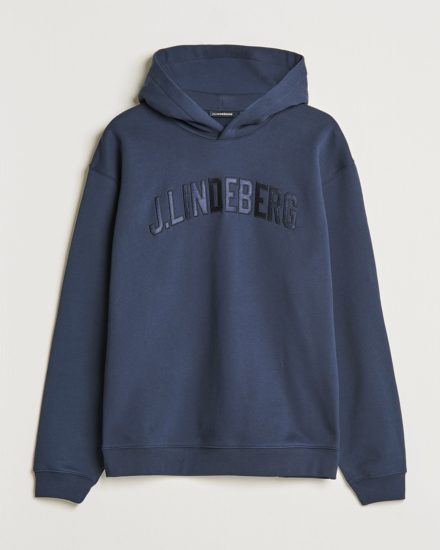 Hombres | Jerséis y prendas de punto | J.Lindeberg | Kyzer Logo Hoodie Navy