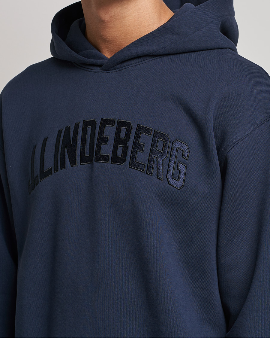 Hombres | Jerséis y prendas de punto | J.Lindeberg | Kyzer Logo Hoodie Navy