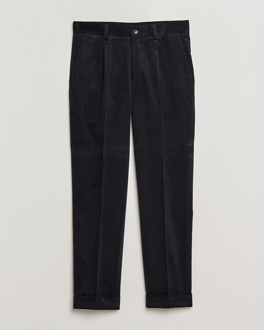 Hombres | Pantalones | J.Lindeberg | Gordon Pleated Corduroy Trousers Black
