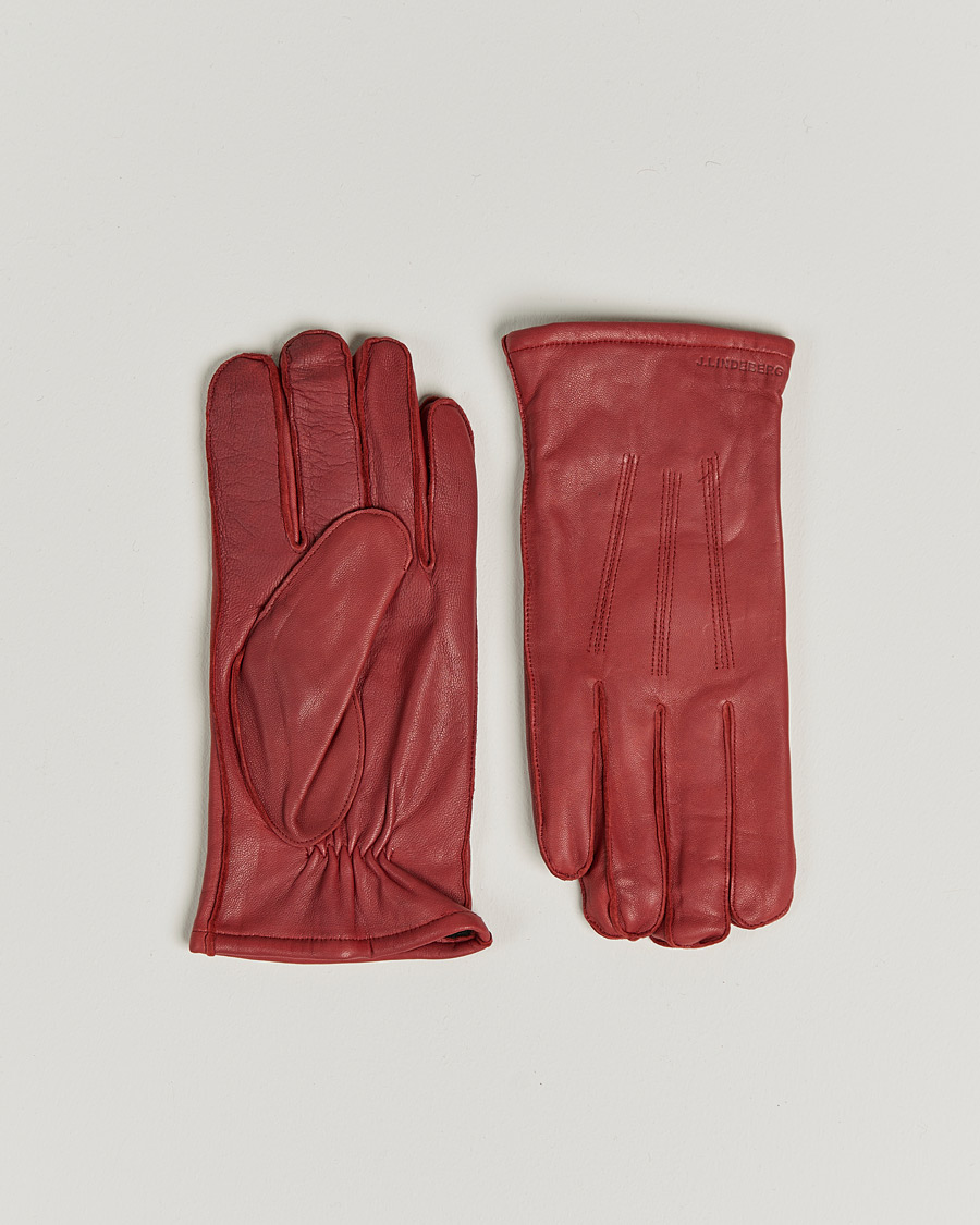 Hombres | J.Lindeberg Milo Leather Glove Fired Brick | J.Lindeberg | Milo Leather Glove Fired Brick