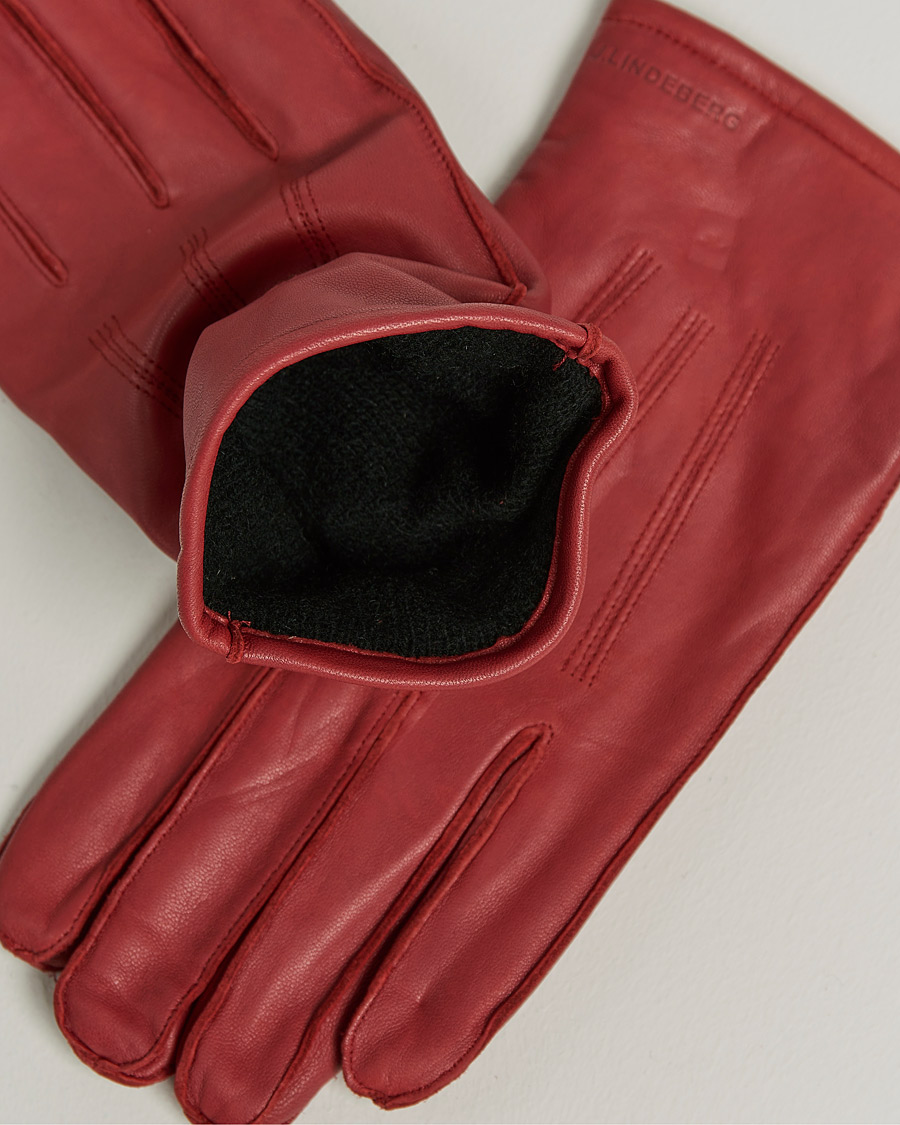 Hombres | J.Lindeberg Milo Leather Glove Fired Brick | J.Lindeberg | Milo Leather Glove Fired Brick