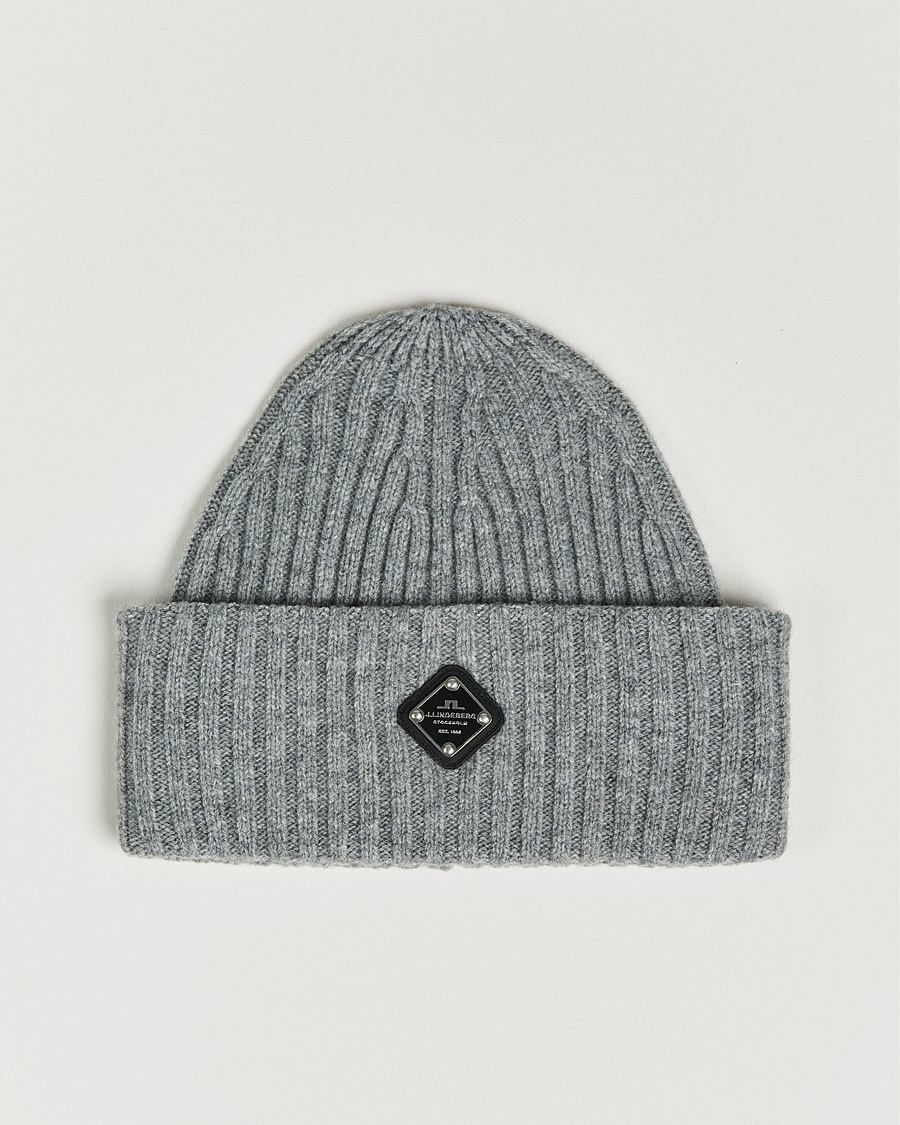 Hombres | J.Lindeberg Jive Wool Beanie Grey Melange | J.Lindeberg | Jive Wool Beanie Grey Melange